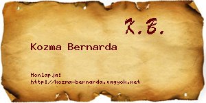 Kozma Bernarda névjegykártya